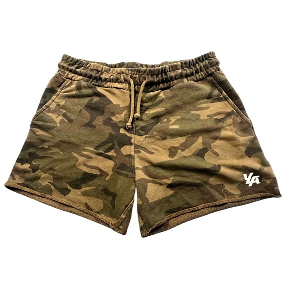 YoungLA Women's Shorts XL Green Camo Drawstring Gym Training Workout Athletic - Picture 1 of 7